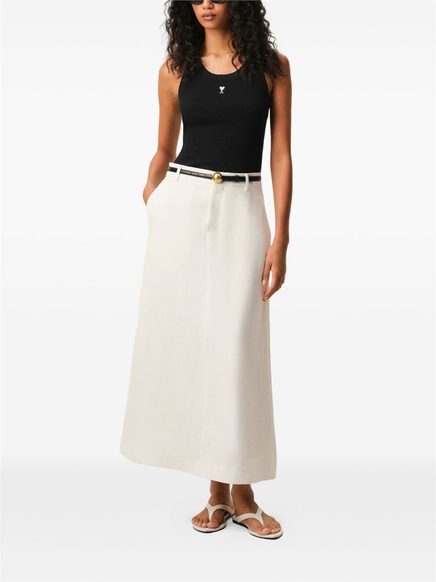 Paris logo-detail ribbed tank top-AMI-Verso