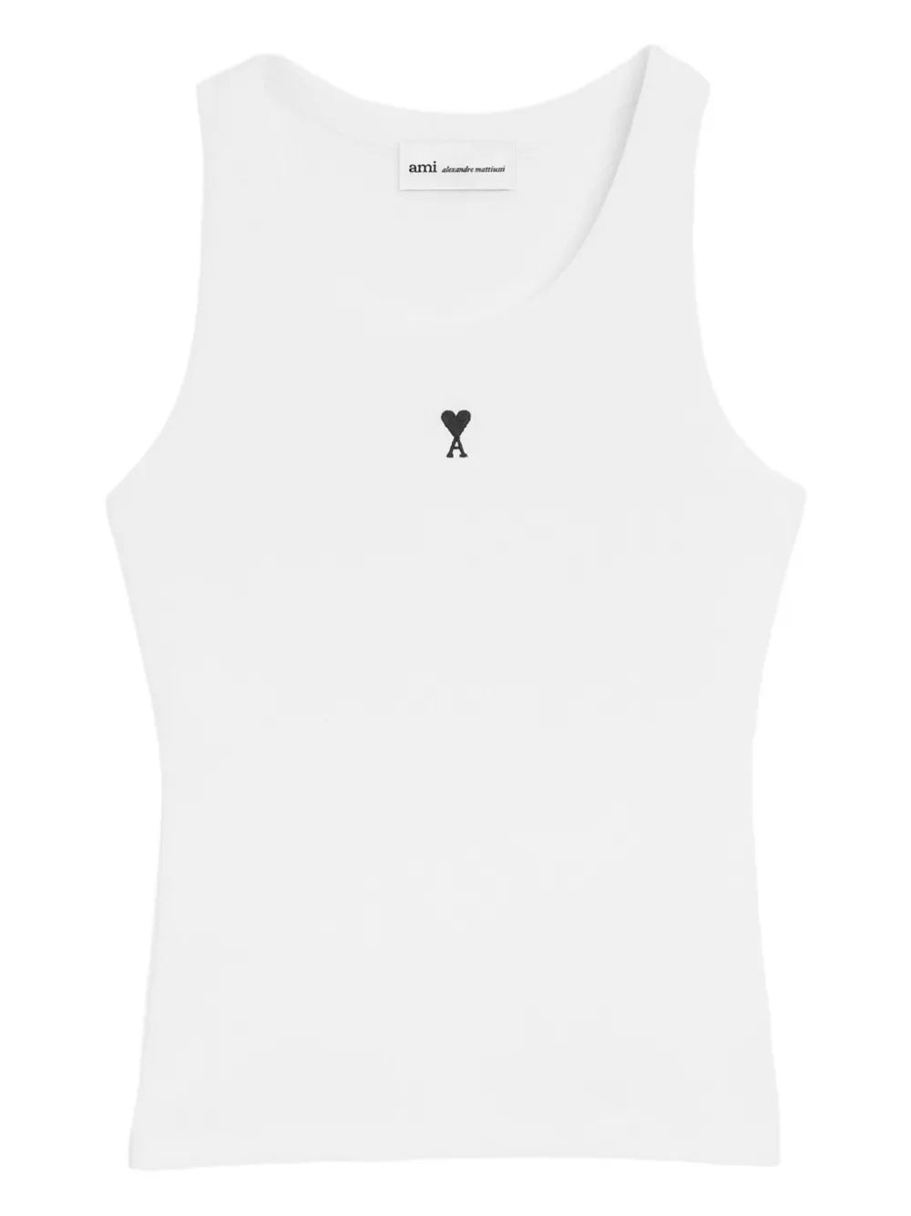 Paris logo-detail ribbed tank top-AMI-Verso