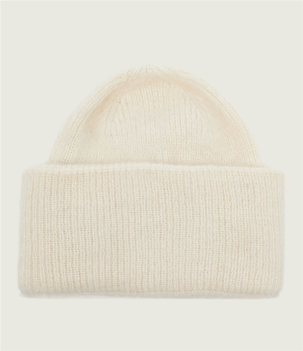 Paris logo-patch mohair-blend beanie hat-AMI-Verso