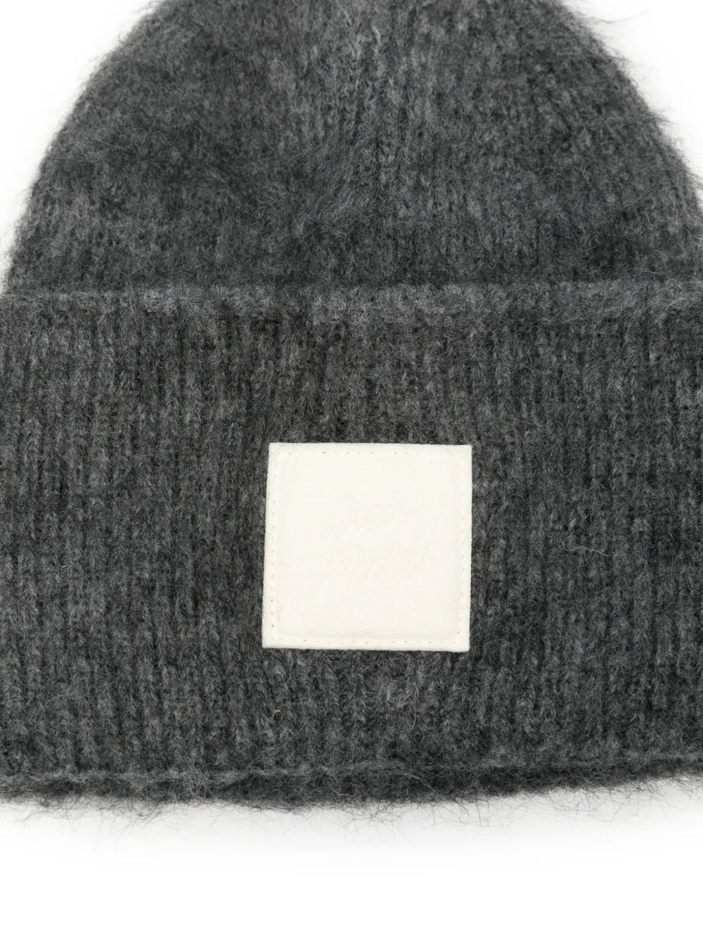 Paris logo-patch mohair-blend beanie hat-AMI-Verso