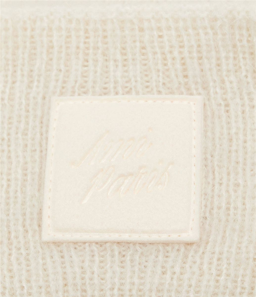Paris logo-patch mohair-blend beanie hat-AMI-Verso