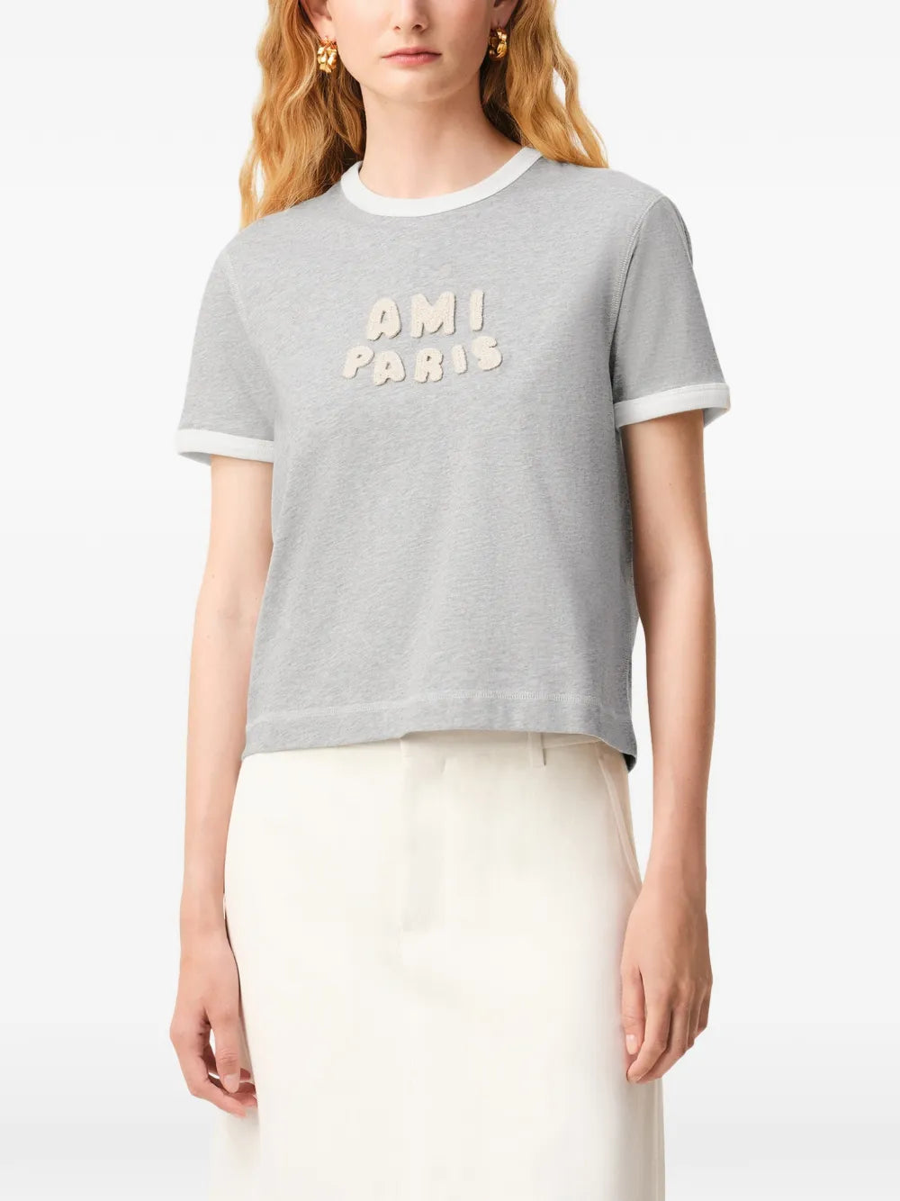 Paris logo-patch t-shirt-AMI-Verso