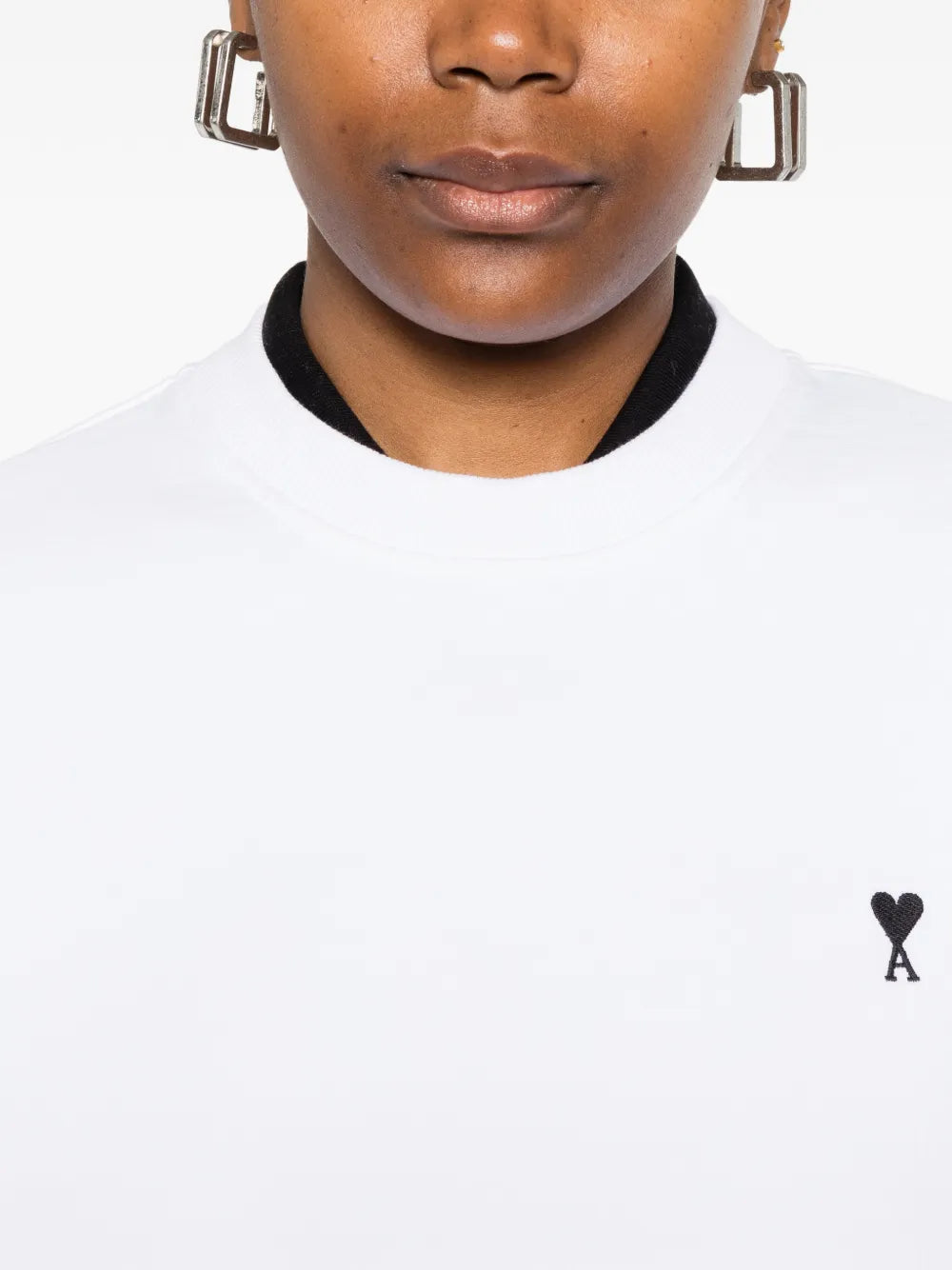 Paris long-sleeved embroidered sweatshirt-AMI-Verso