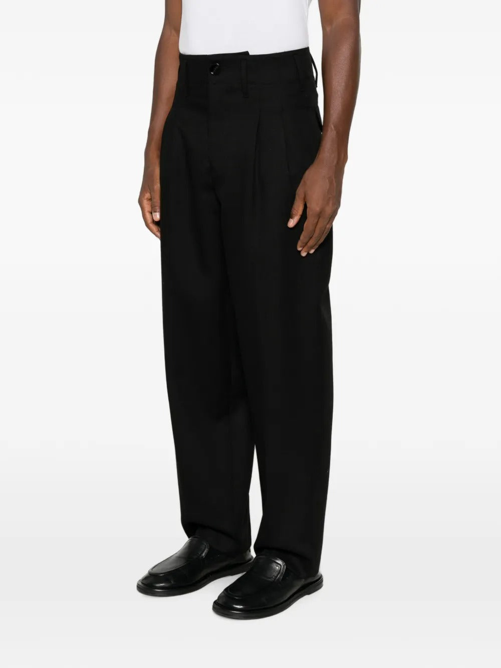 Paris Pleated Straight-Leg Trousers-AMI-Verso