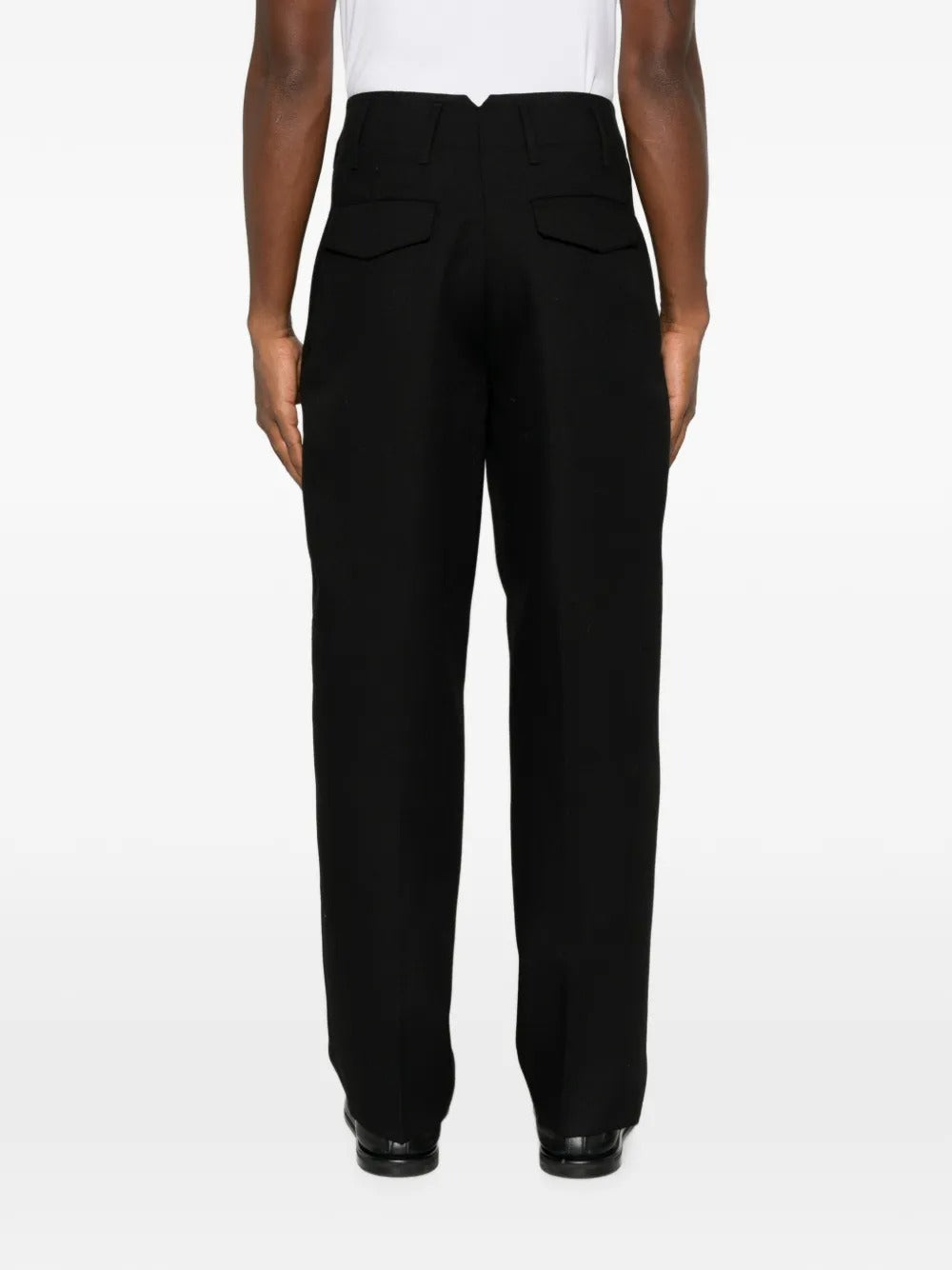 Paris Pleated Straight-Leg Trousers-AMI-Verso