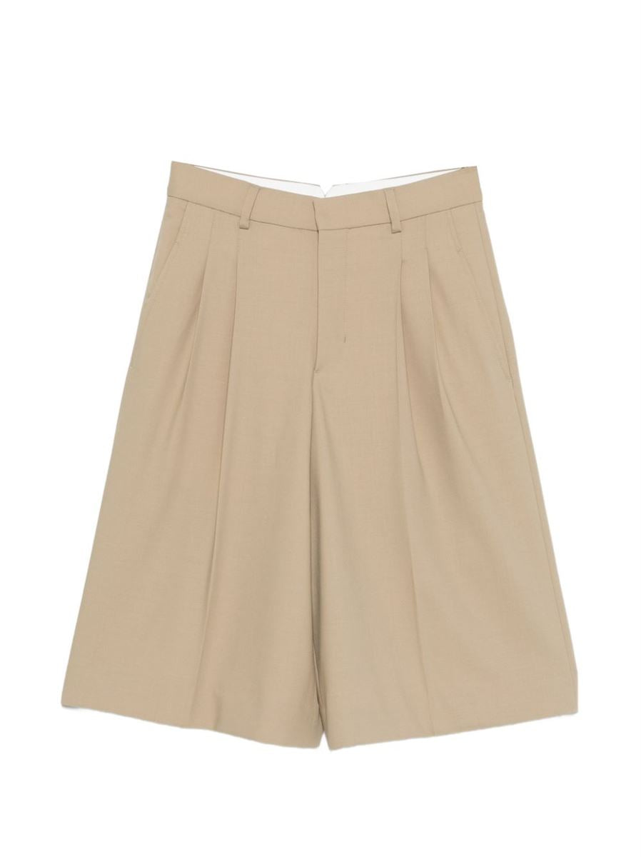 Paris pleated wide bermuda shorts-AMI-Verso