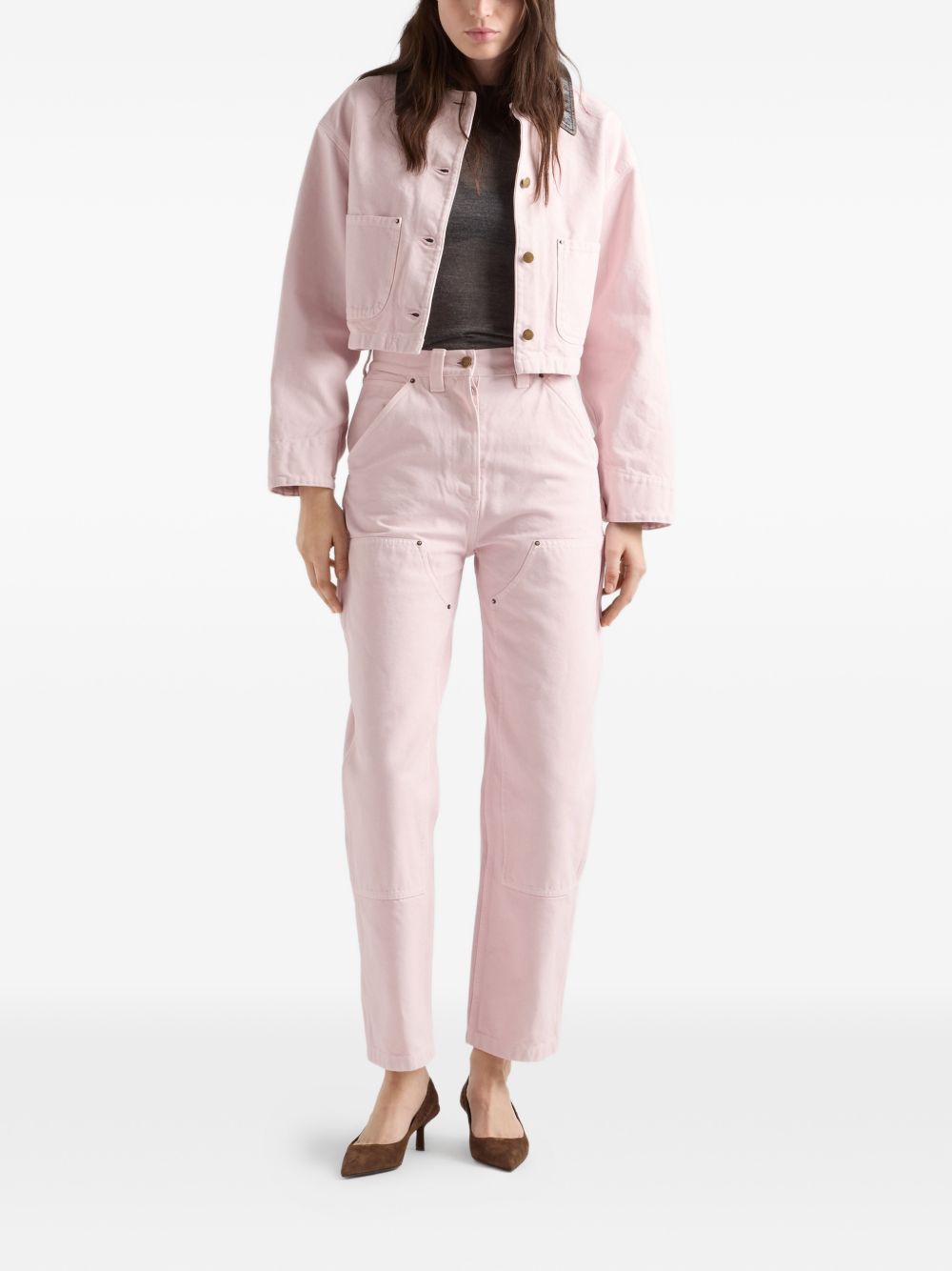 Patch-pocket Cropped Jacket-PRADA-Verso