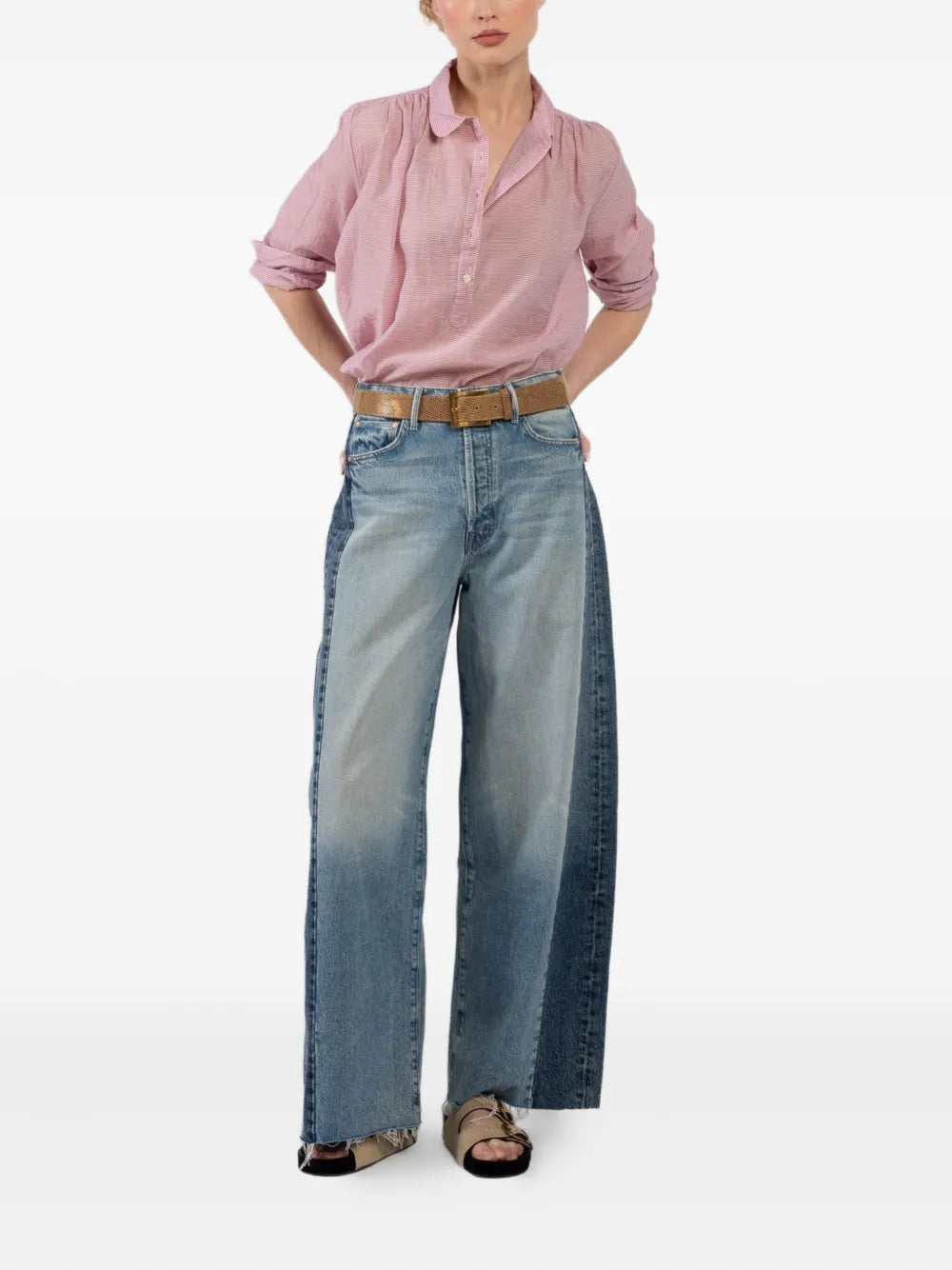 Patchwork Panel Jeans-MOTHER-Verso