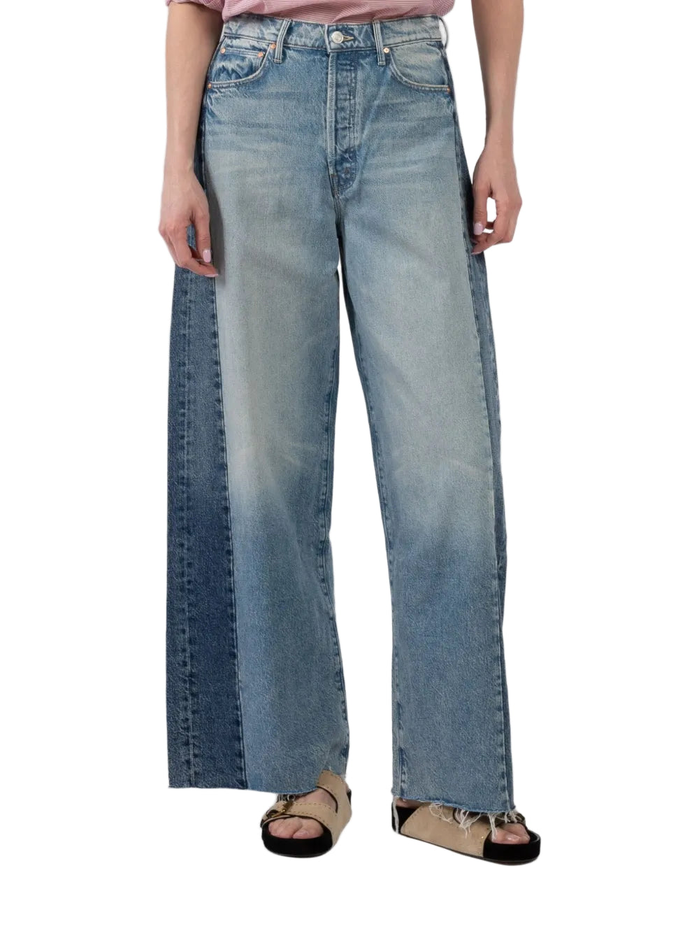 Patchwork Panel Jeans-MOTHER-Verso
