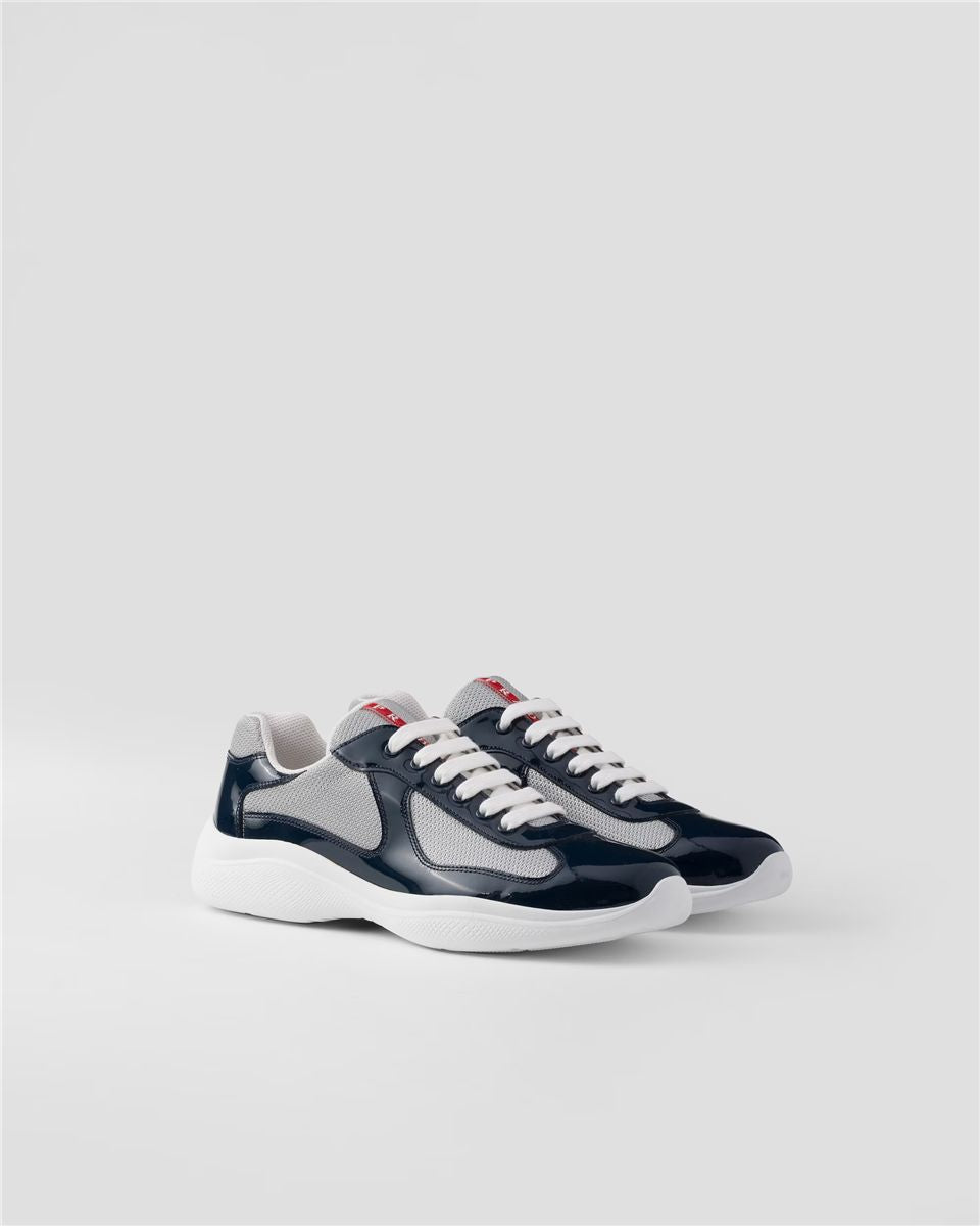 Patent leather and technical fabric prada america's cup sneakers