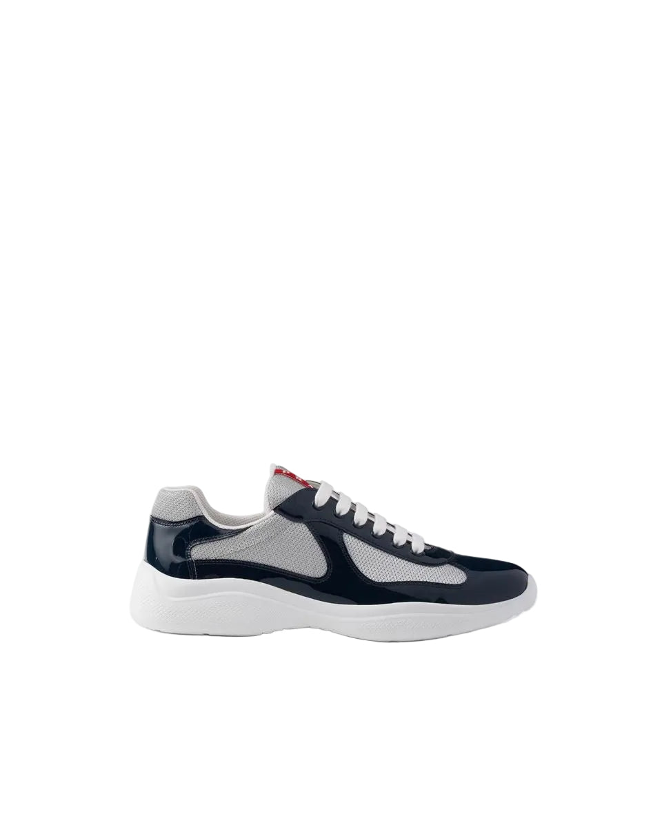 Patent leather and technical fabric prada america's cup sneakers