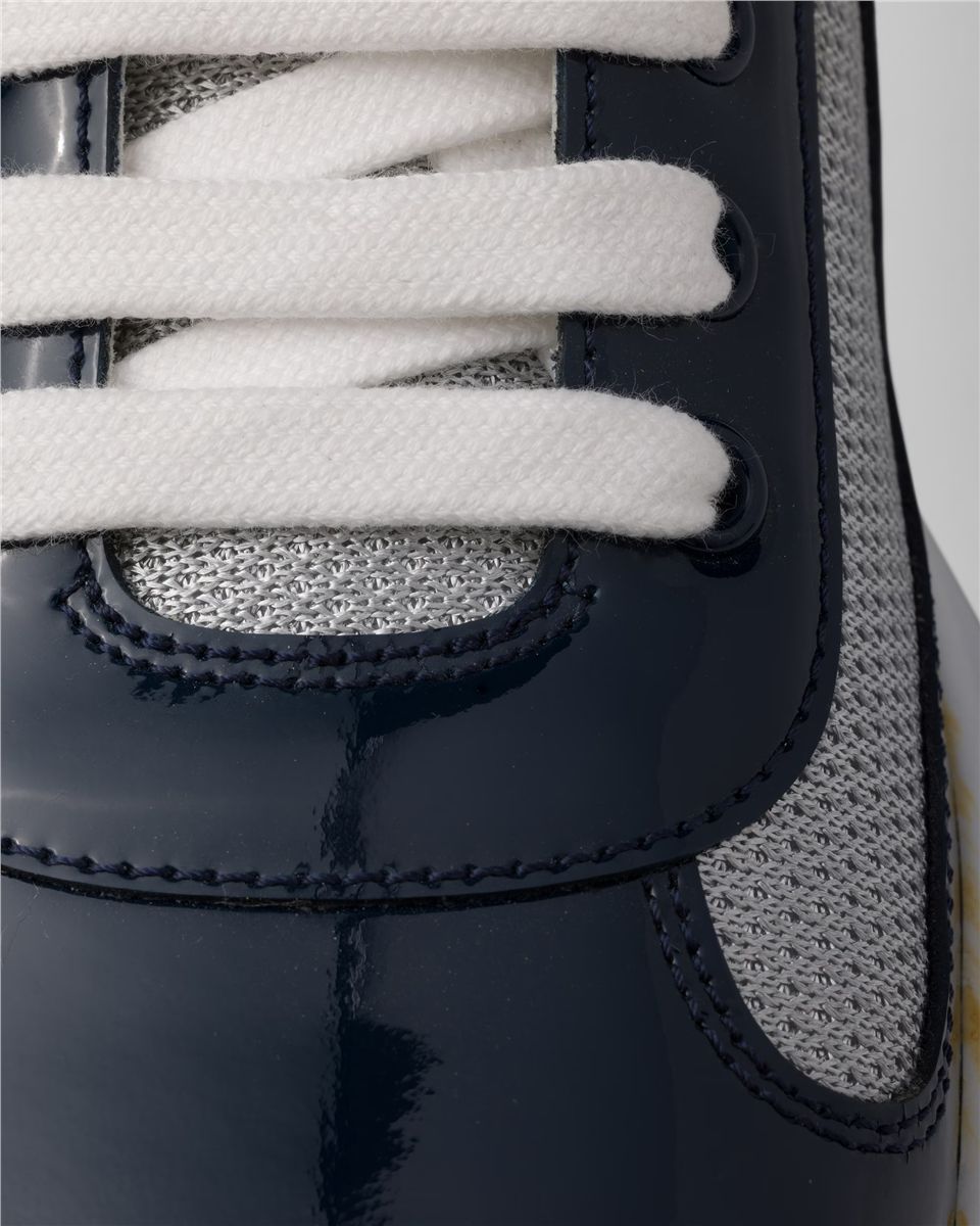 Patent leather and technical fabric prada america's cup sneakers