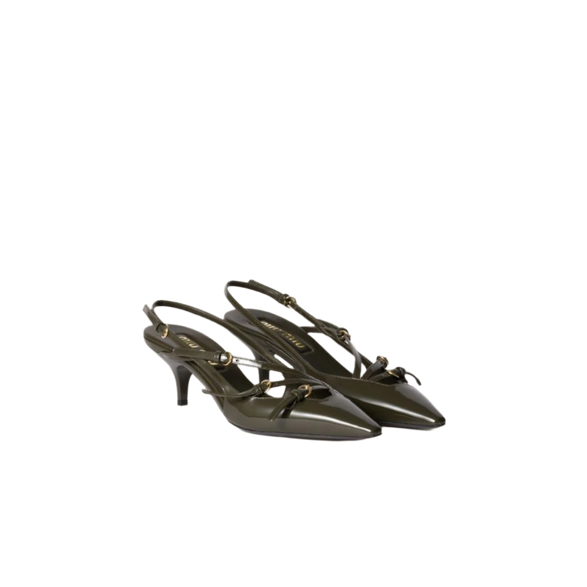 PATENT LEATHER SLINGBACKS WITH BUCKLES -  MIU MIU -  Verso