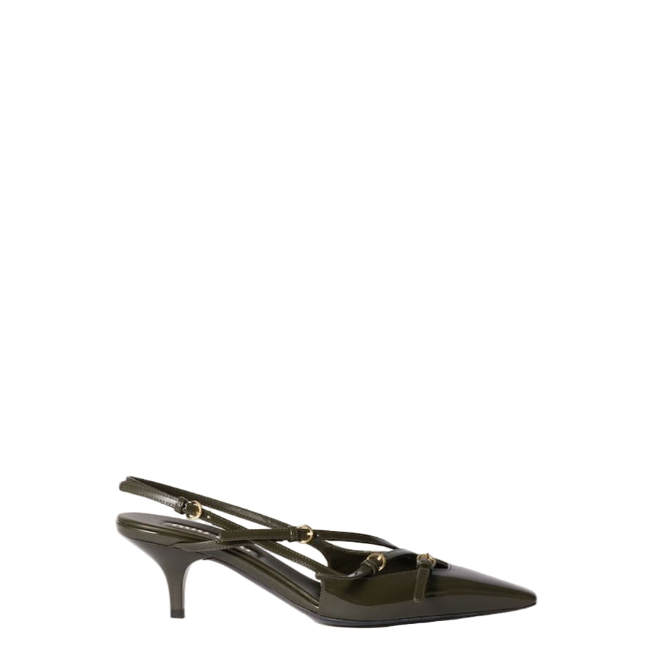 PATENT LEATHER SLINGBACKS WITH BUCKLES -  MIU MIU -  Verso