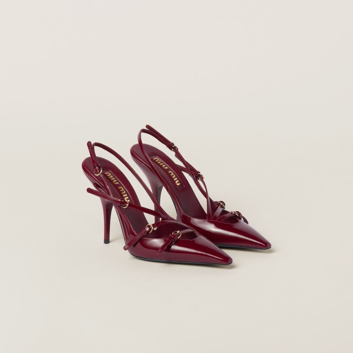 PATENT LEATHER SLINGBACKS WITH BUCKLES-MIU MIU-Verso