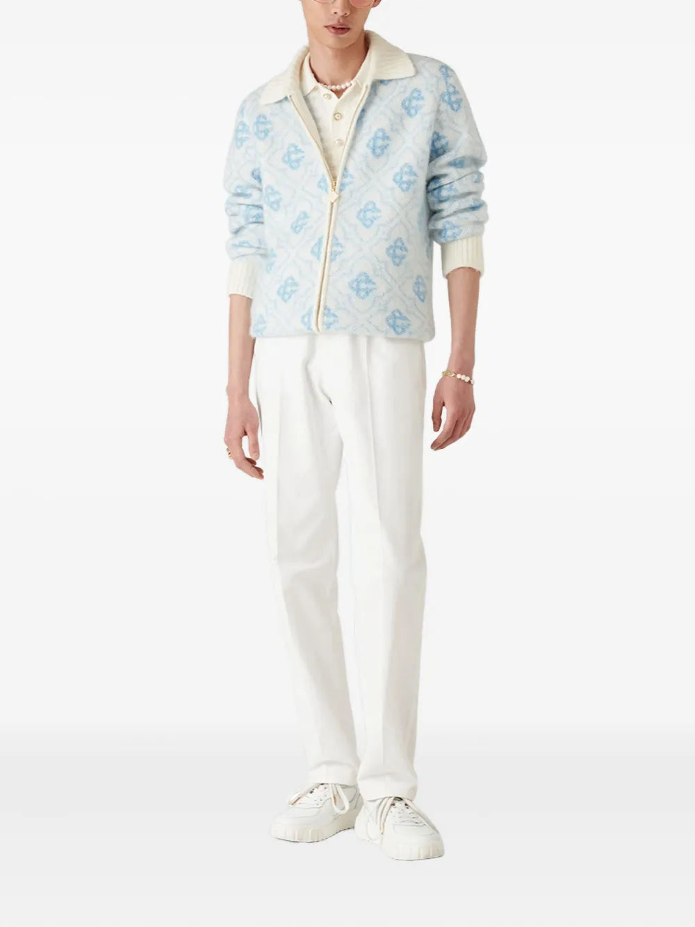 Pattern zip-up cardigan-CASABLANCA-Verso