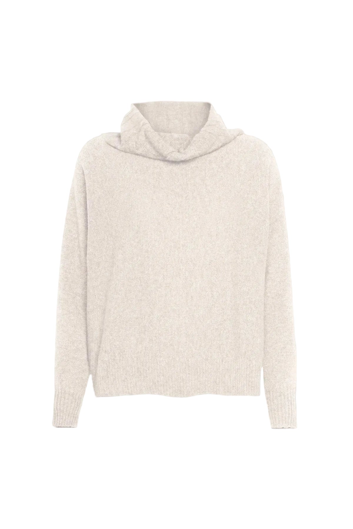 Pearl greay pure cashmere cable-knit collar-DEXTERIOR-309688-S-Verso