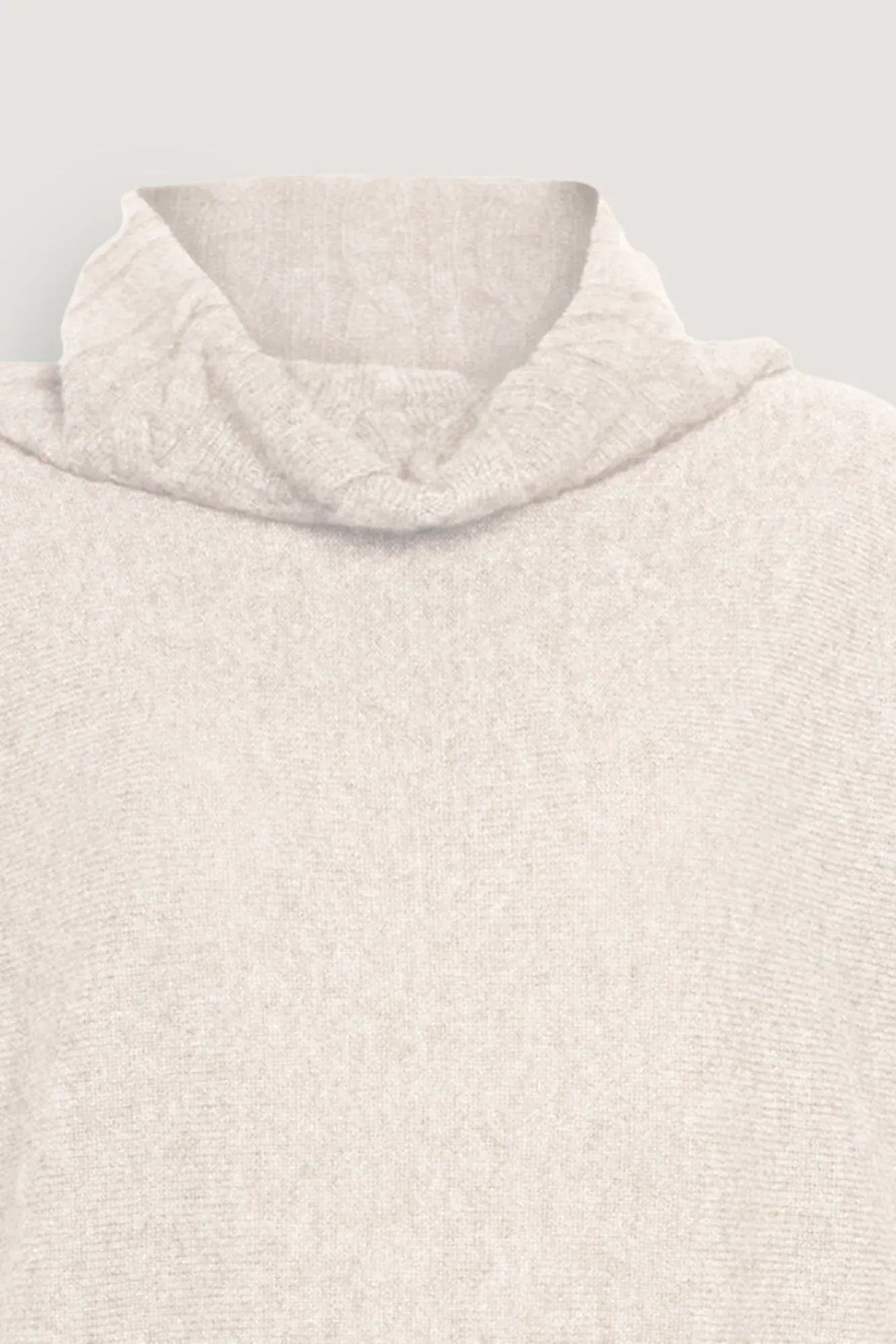 Pearl greay pure cashmere cable-knit collar-DEXTERIOR-Verso