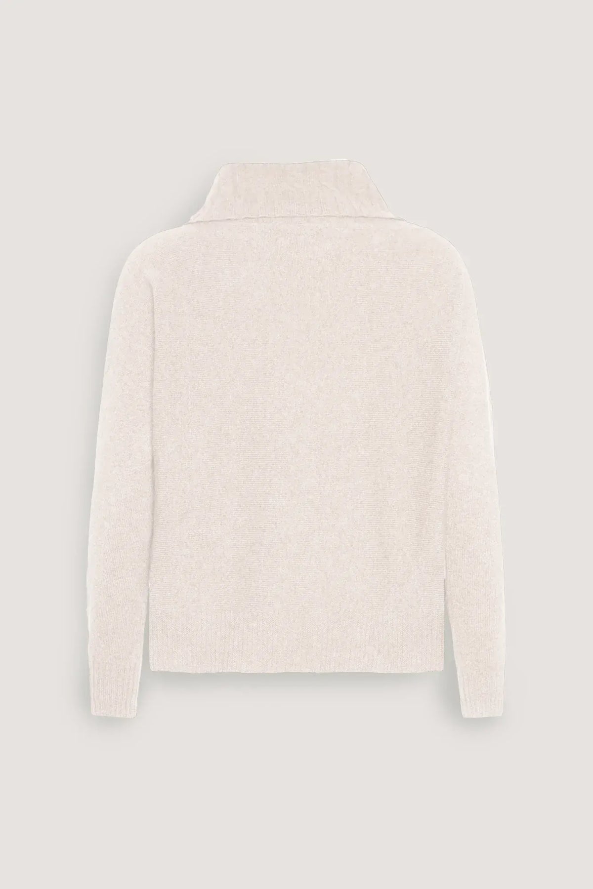 Pearl greay pure cashmere cable-knit collar-DEXTERIOR-Verso