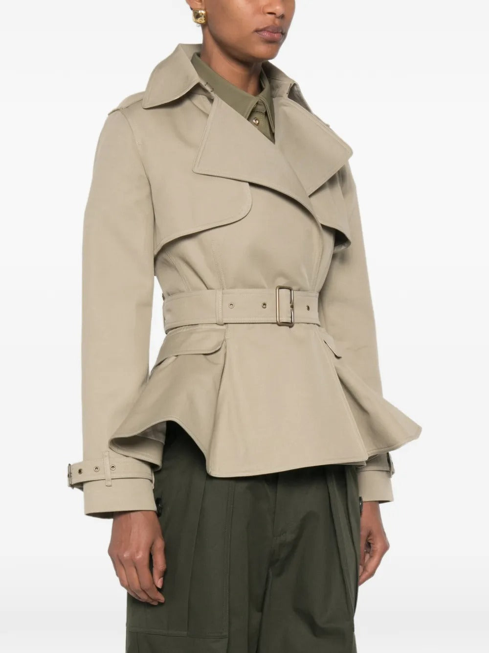 Peplum-hem belted jacket-BURBERRY-Verso