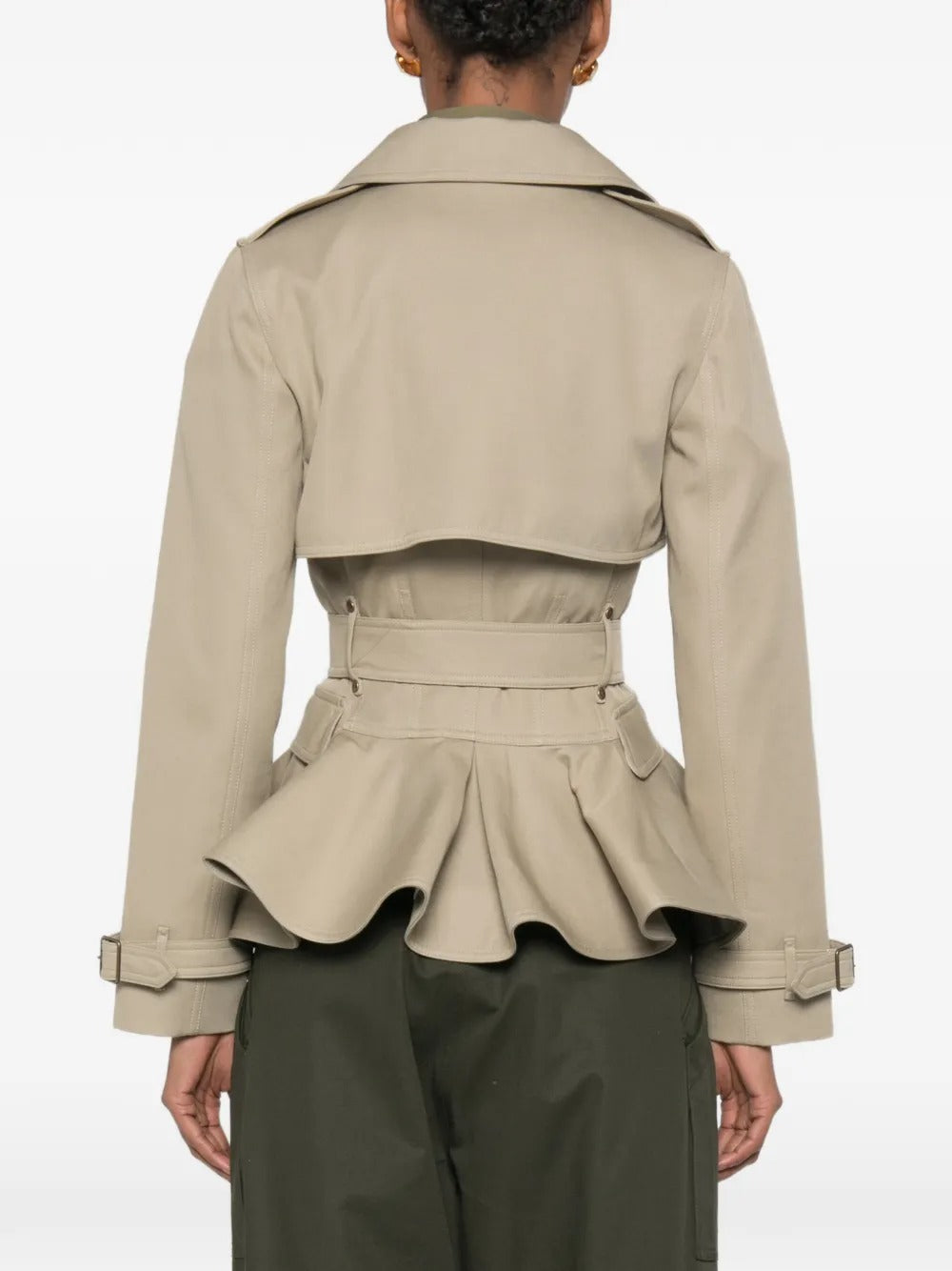 Peplum-hem belted jacket-BURBERRY-Verso