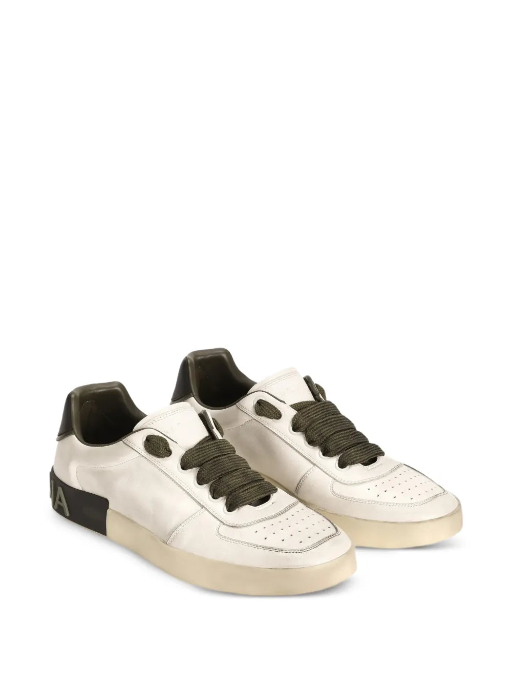 Perforated-detail lace-up sneakers-DOLCE&GABBANA-Verso
