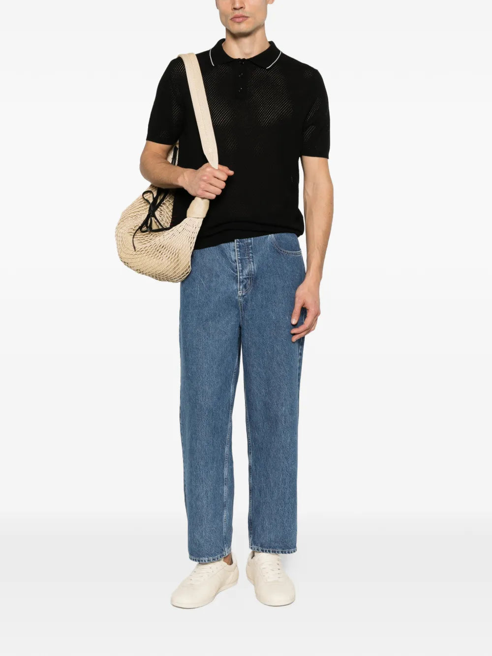 Amaranto perforated polo shirt-AMARÁNTO-Verso
