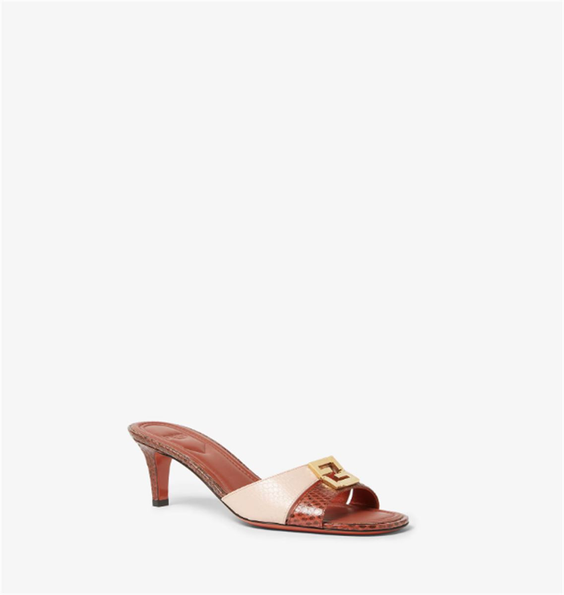 PINK AND BROWN AYERS MEDIUM-HEELED SANDALS-FENDI-Verso