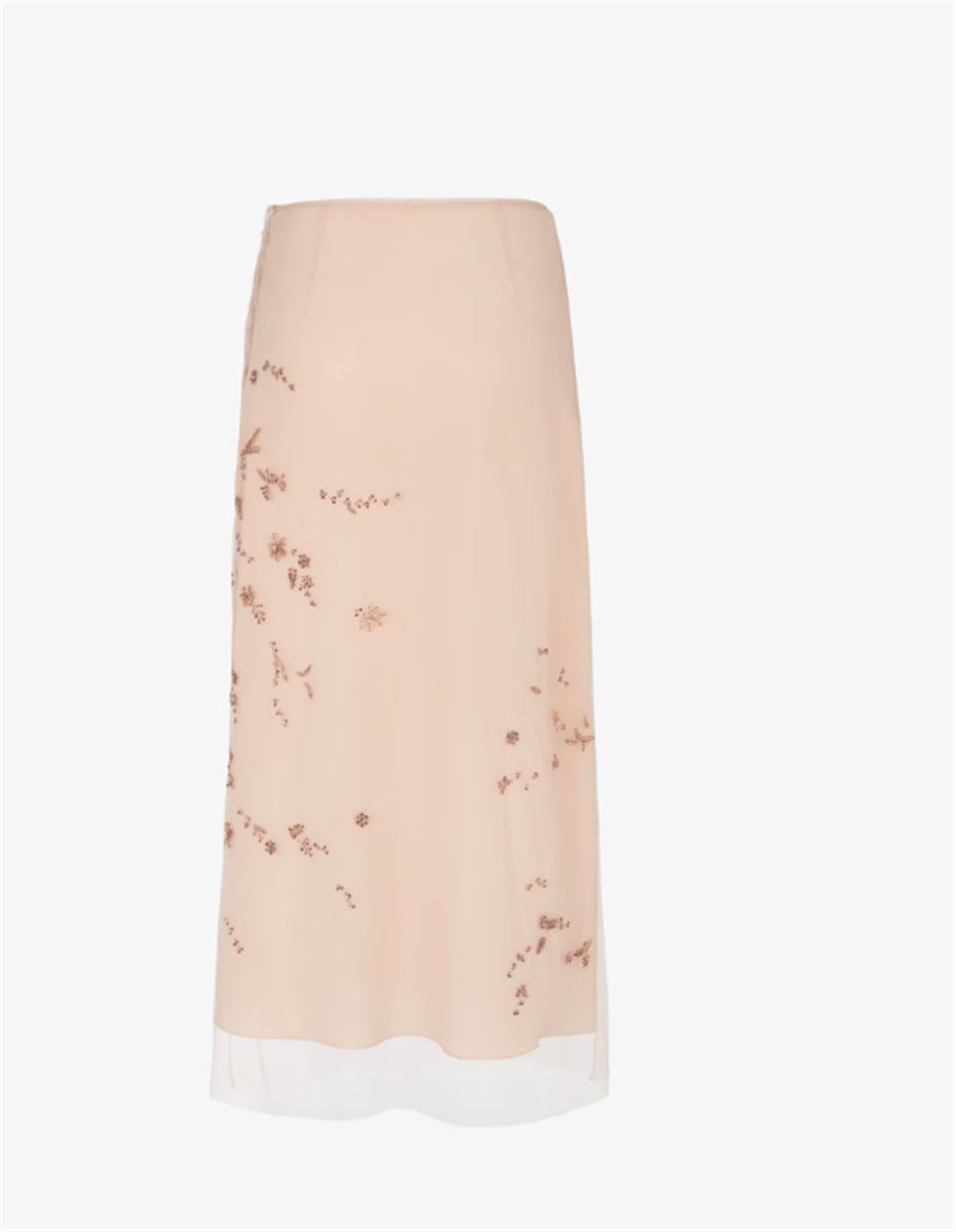 PINK EMBROIDERED TULLE SKIRT-FENDI-Verso
