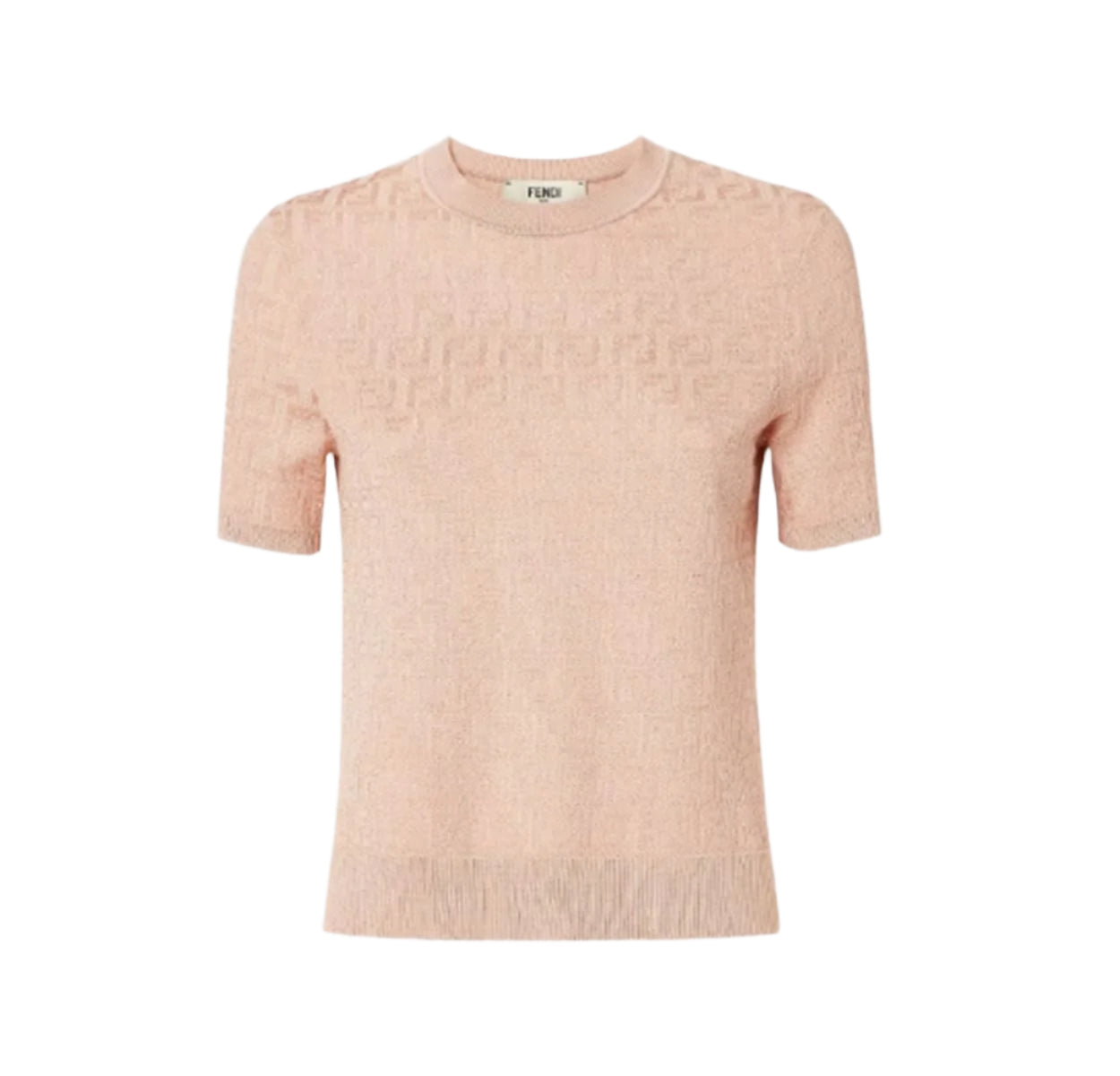 PINK FF COTTON AND VISCOSE JUMPER-FENDI-Verso