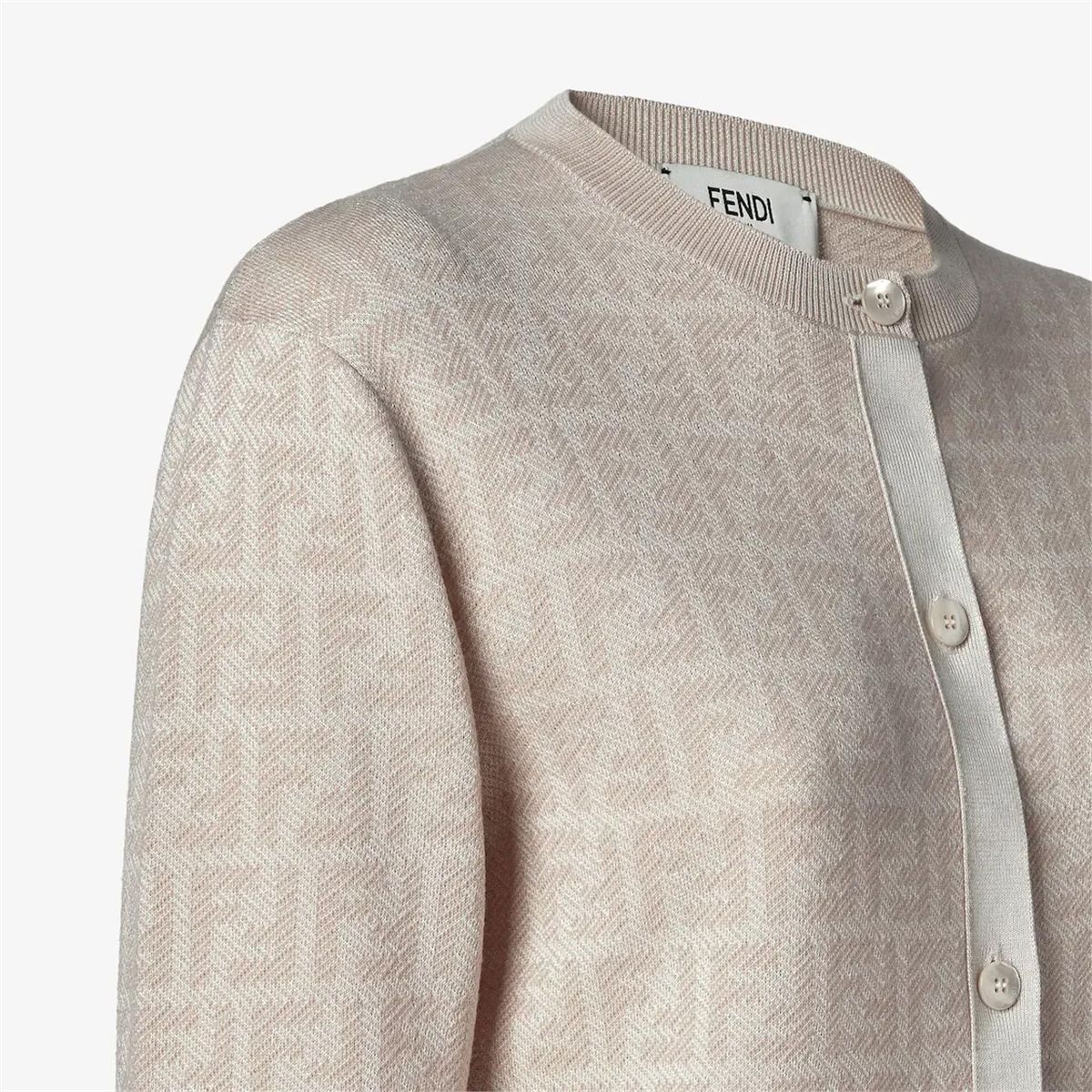 Pink ff wool cardigan-FENDI-Verso