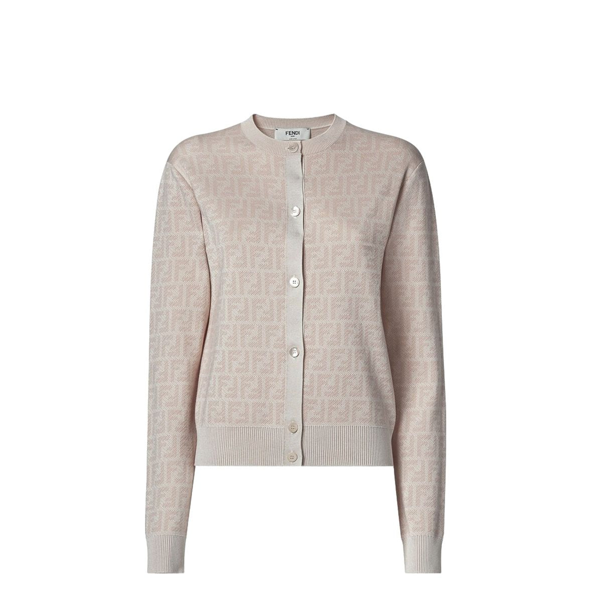 Pink ff wool cardigan-FENDI-Verso