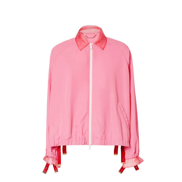 Pink Technical Viscose Bomber Jacket
