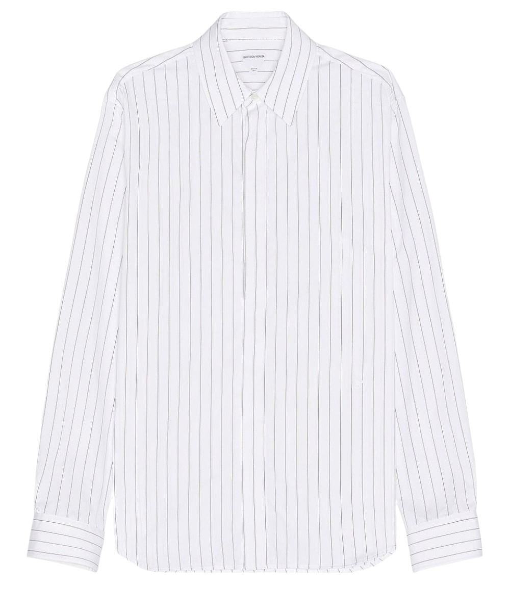 PINSTRIPE COTTON SHIRT -  BOTTEGA VENETA -  Verso