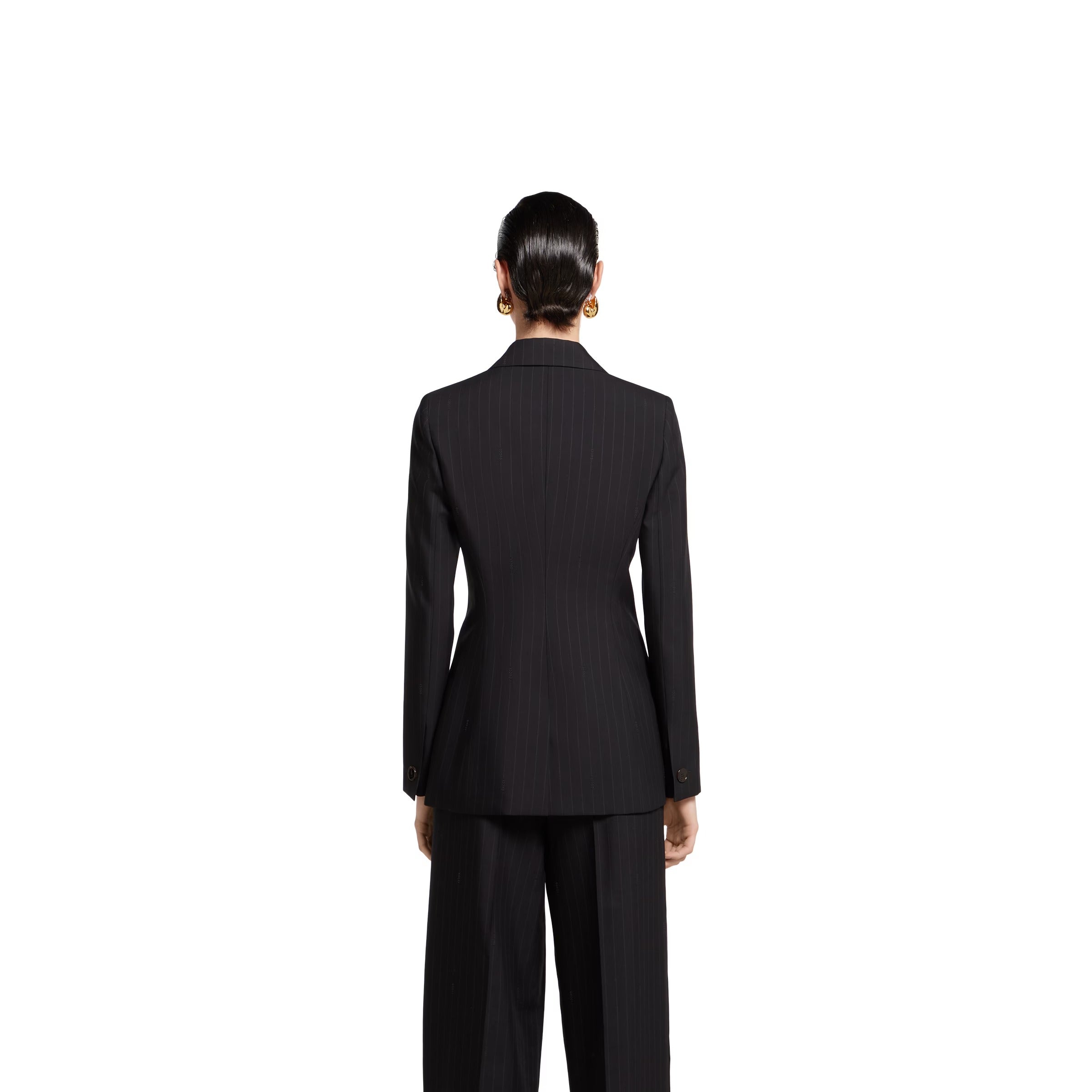 Pinstripe gucci wool jacquard jacket-GUCCI-Verso