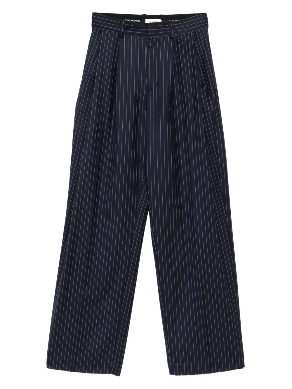 Pinstripe-pattern wide-leg trousers-THE MANNEI-Verso