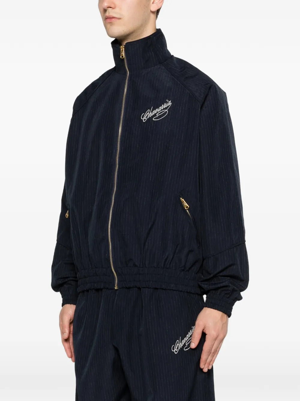 Pinstripe-pattern zip-fastening jacket-WILLY CHAVARRIA-Verso