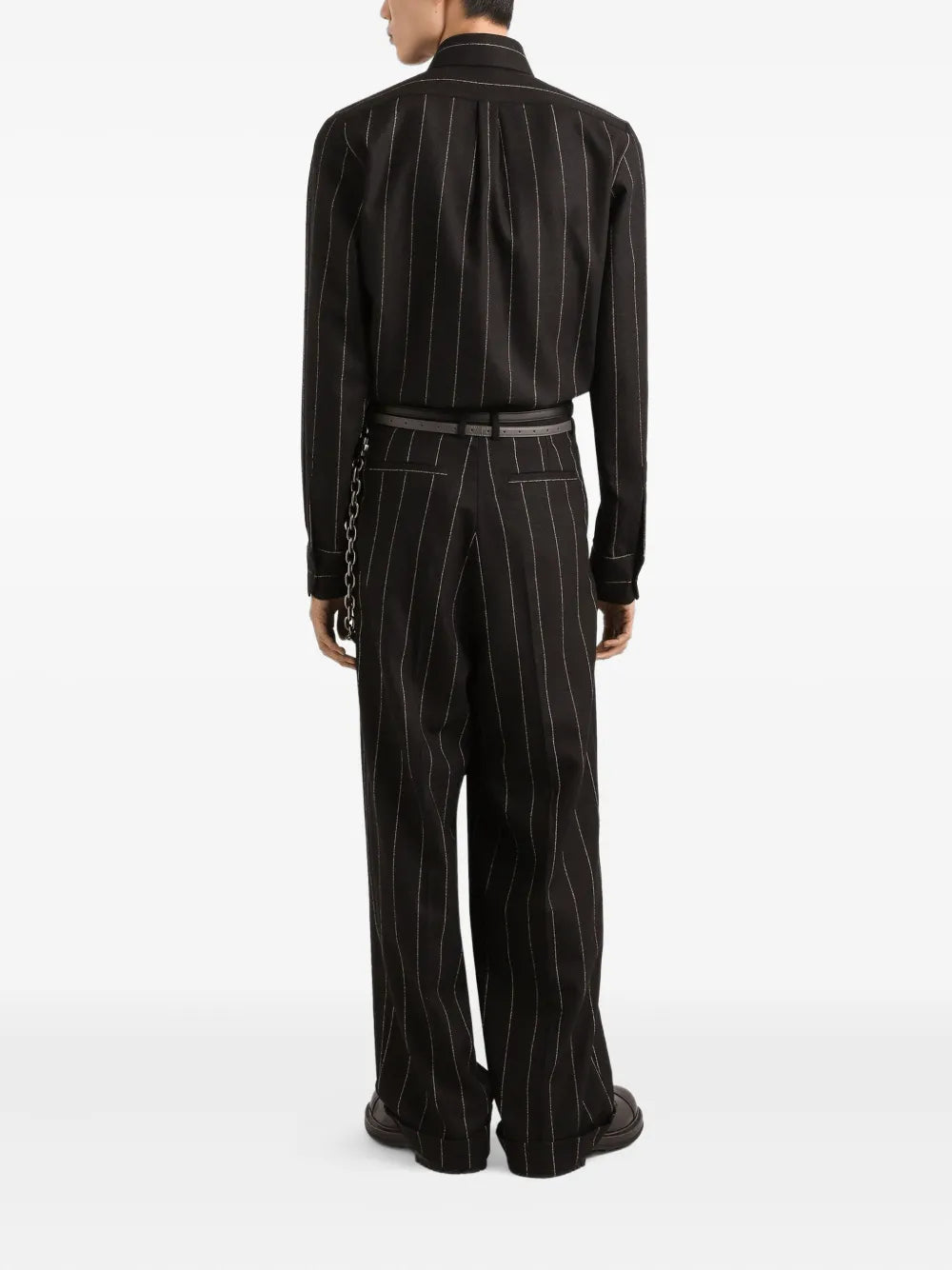 Pinstripe pleated-front trousers-DOLCE & GABBANA-Verso