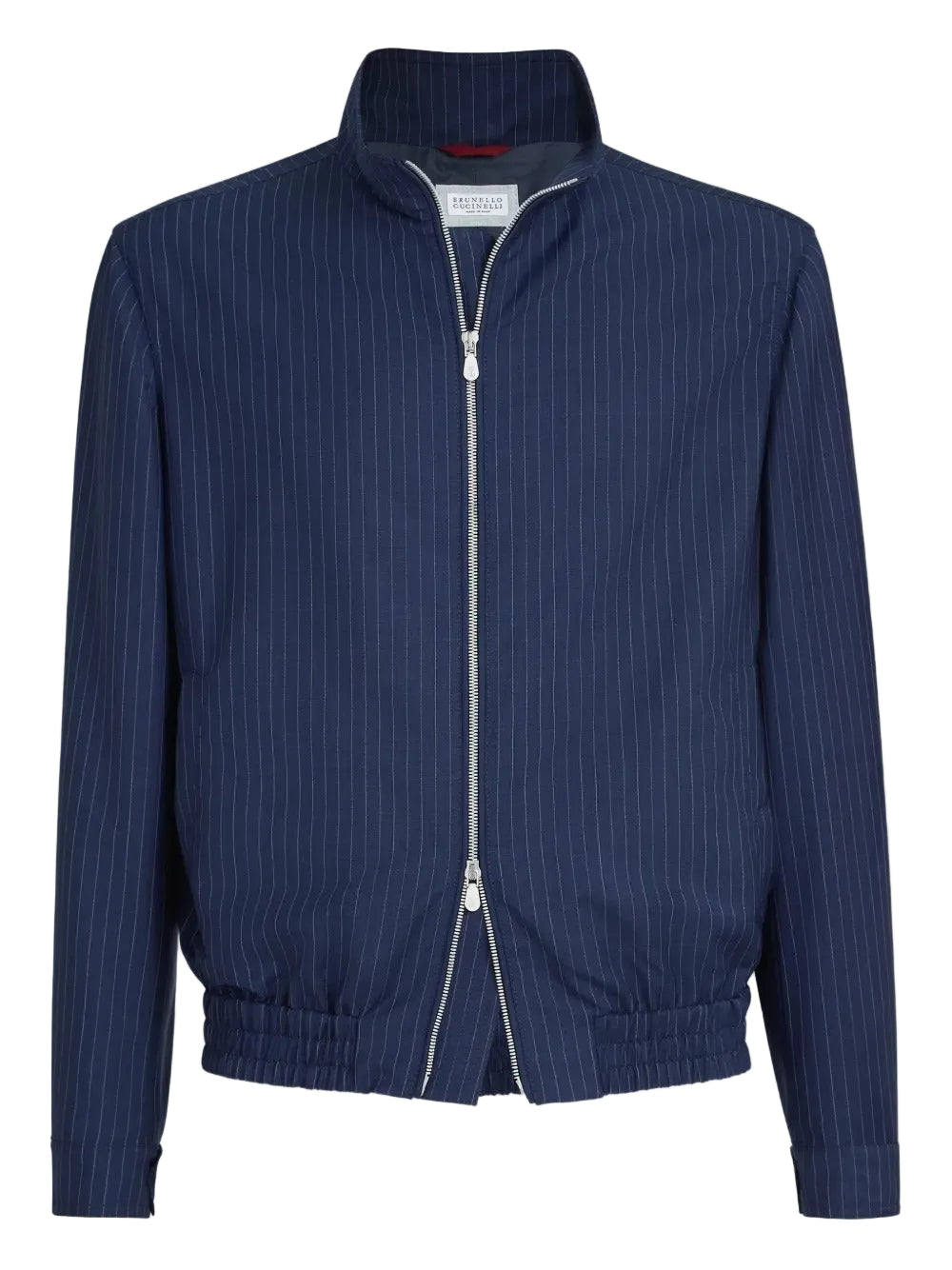 Pinstripe stand-collar jacket-BRUNELLO CUCINELLI-312532-48-Verso