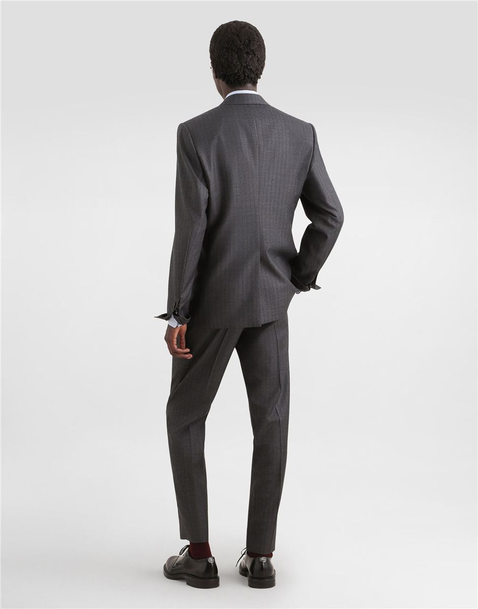 Pinstripe virgin wool trousers-DOLCE&GABBANA-Verso