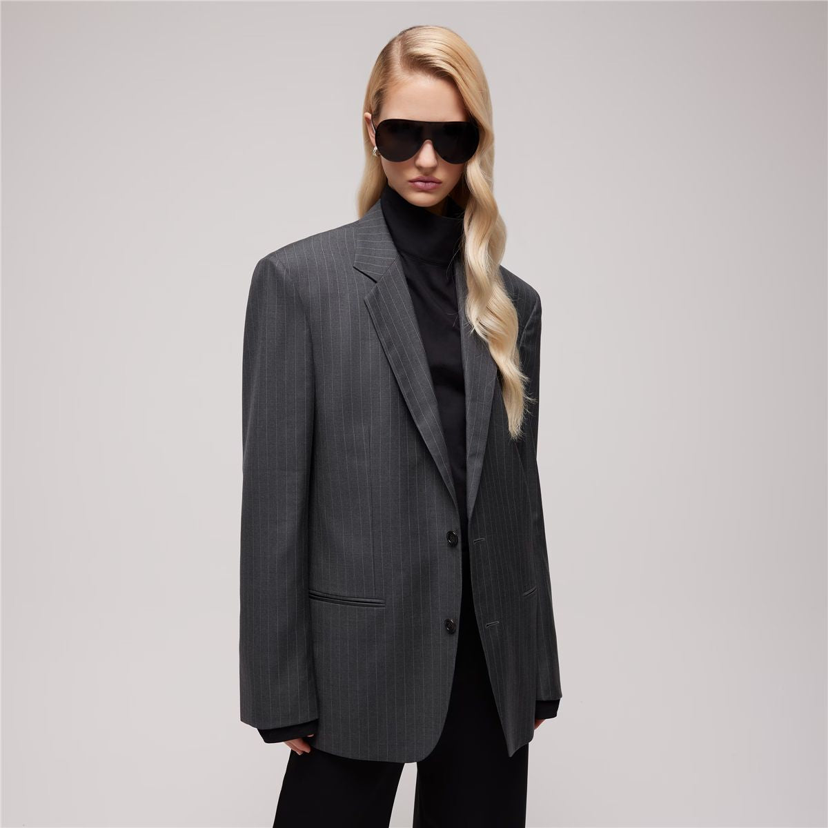 Pinstripe wool jacket-GUCCI-Verso