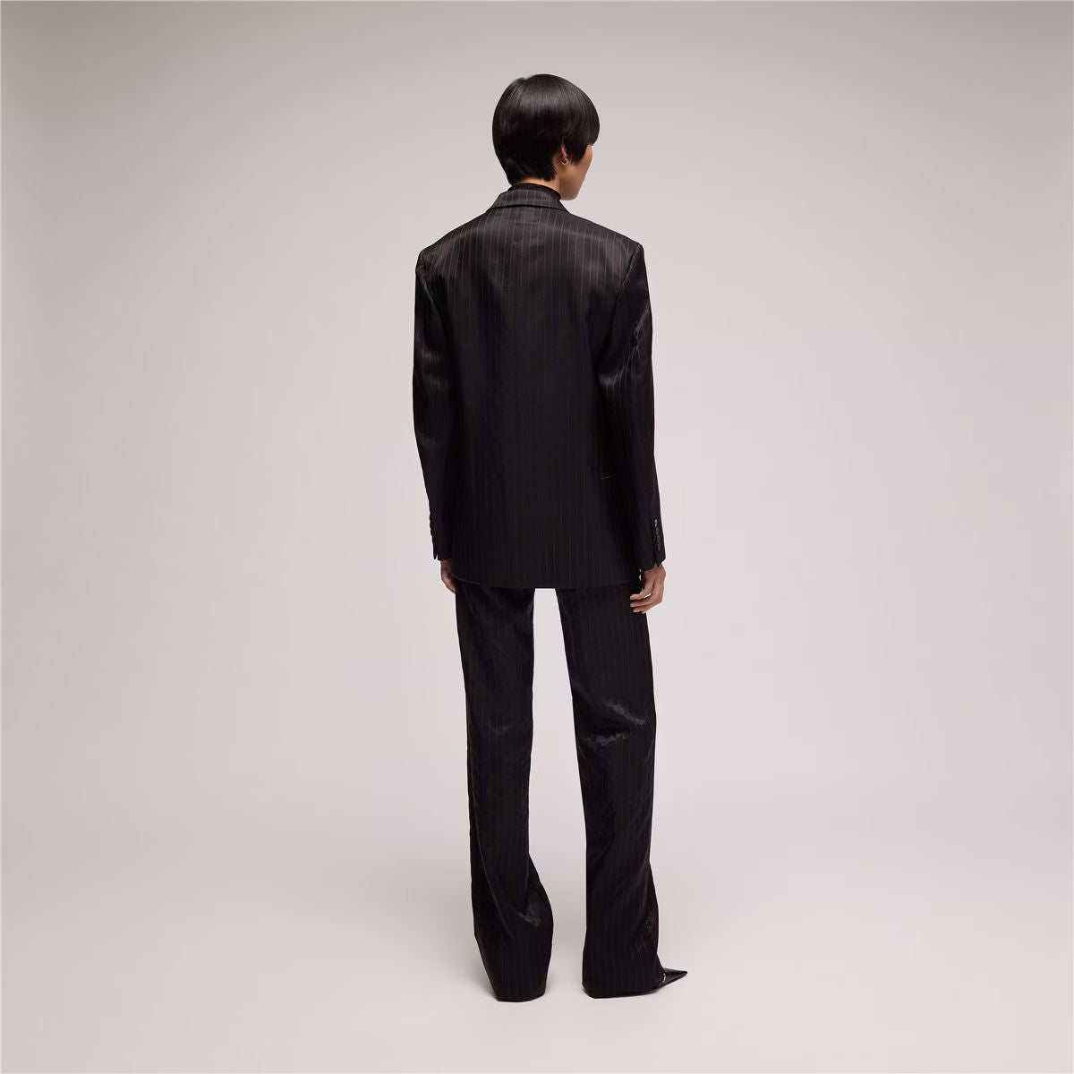 Pinstripe Wool Silk Jacket-GUCCI-Verso