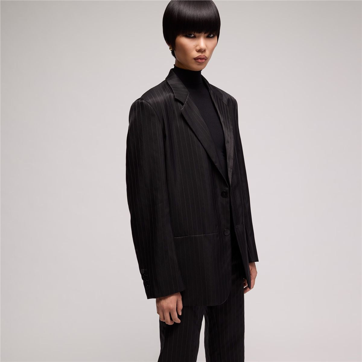 Pinstripe Wool Silk Jacket-GUCCI-Verso