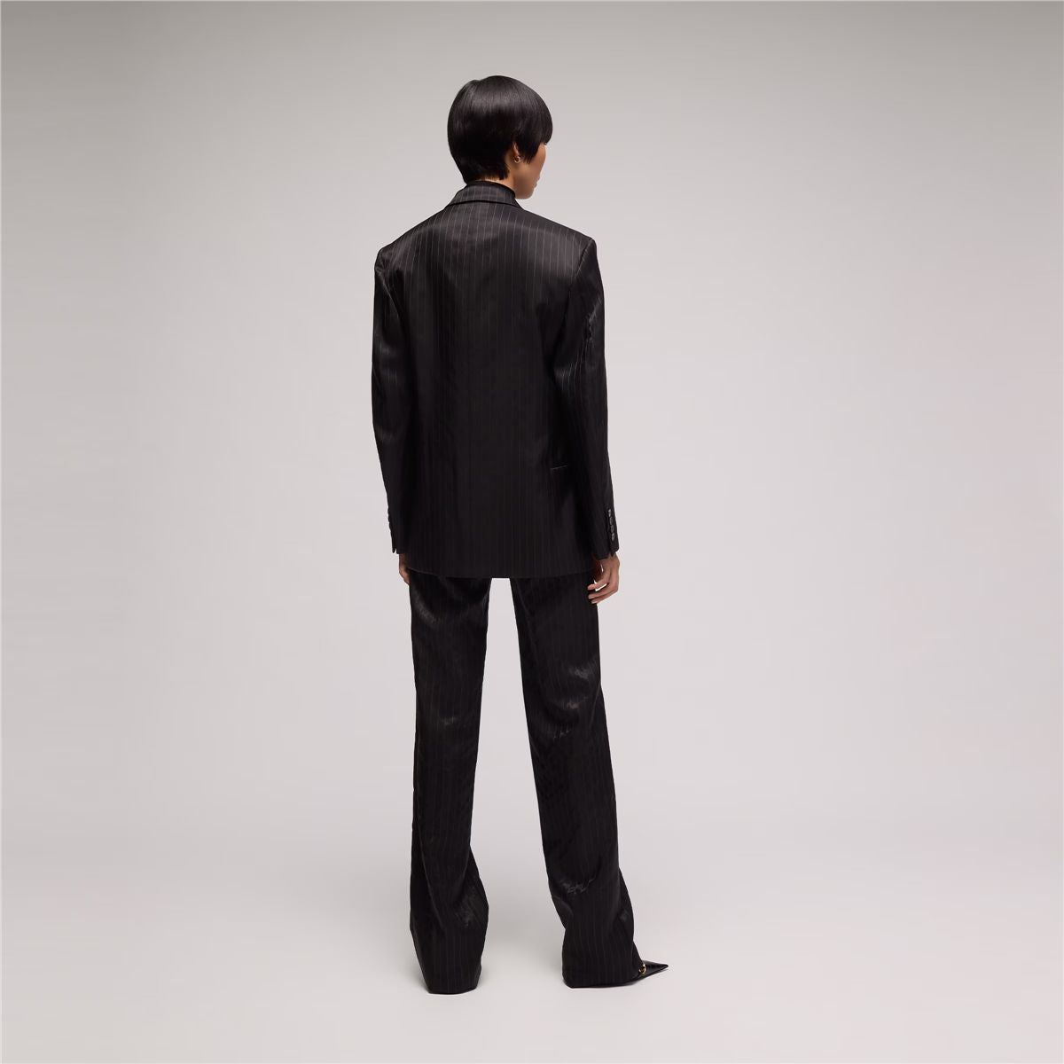Pinstripe wool silk pants-GUCCI-Verso