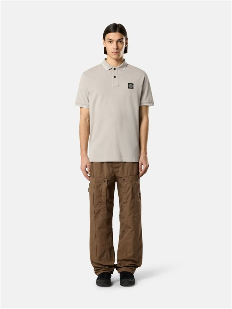 Piqué cotton polo shirt-STONE ISLAND-Verso