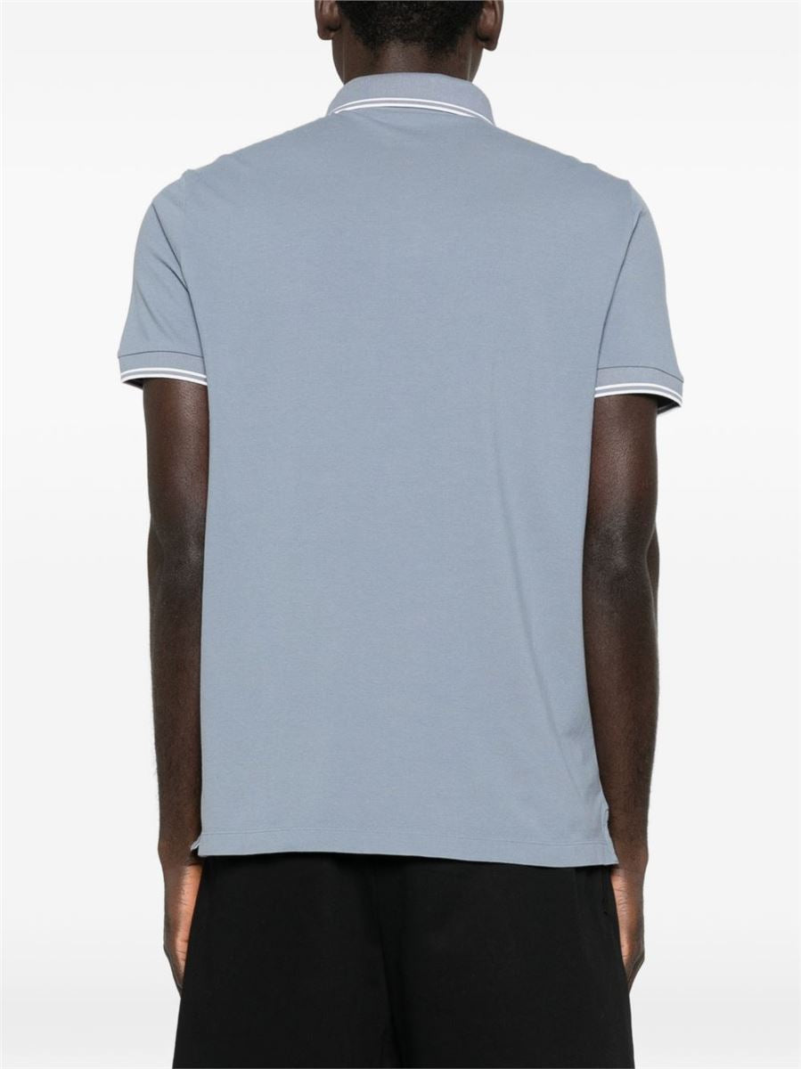 Piqué cotton polo shirt-STONE ISLAND-Verso