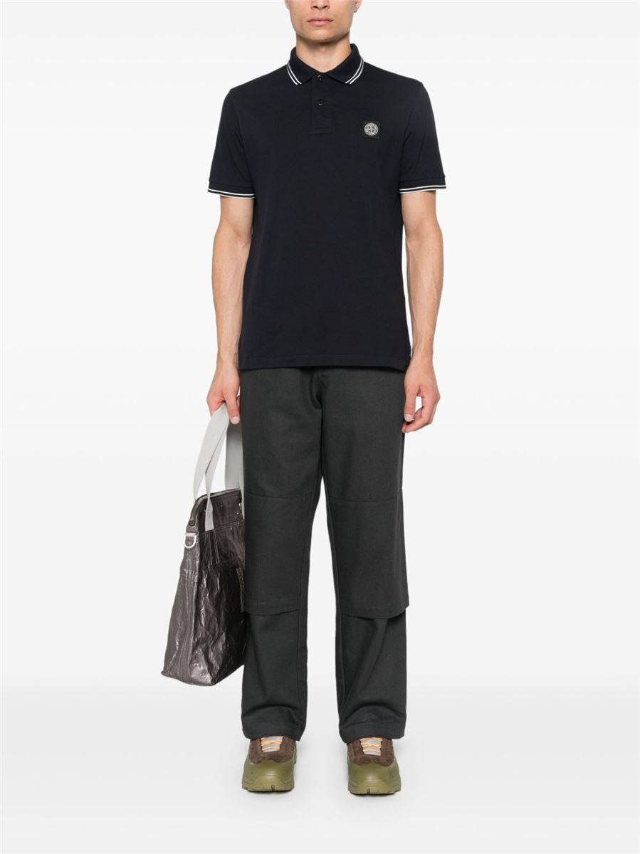 Piqué cotton polo shirt-STONE ISLAND-Verso