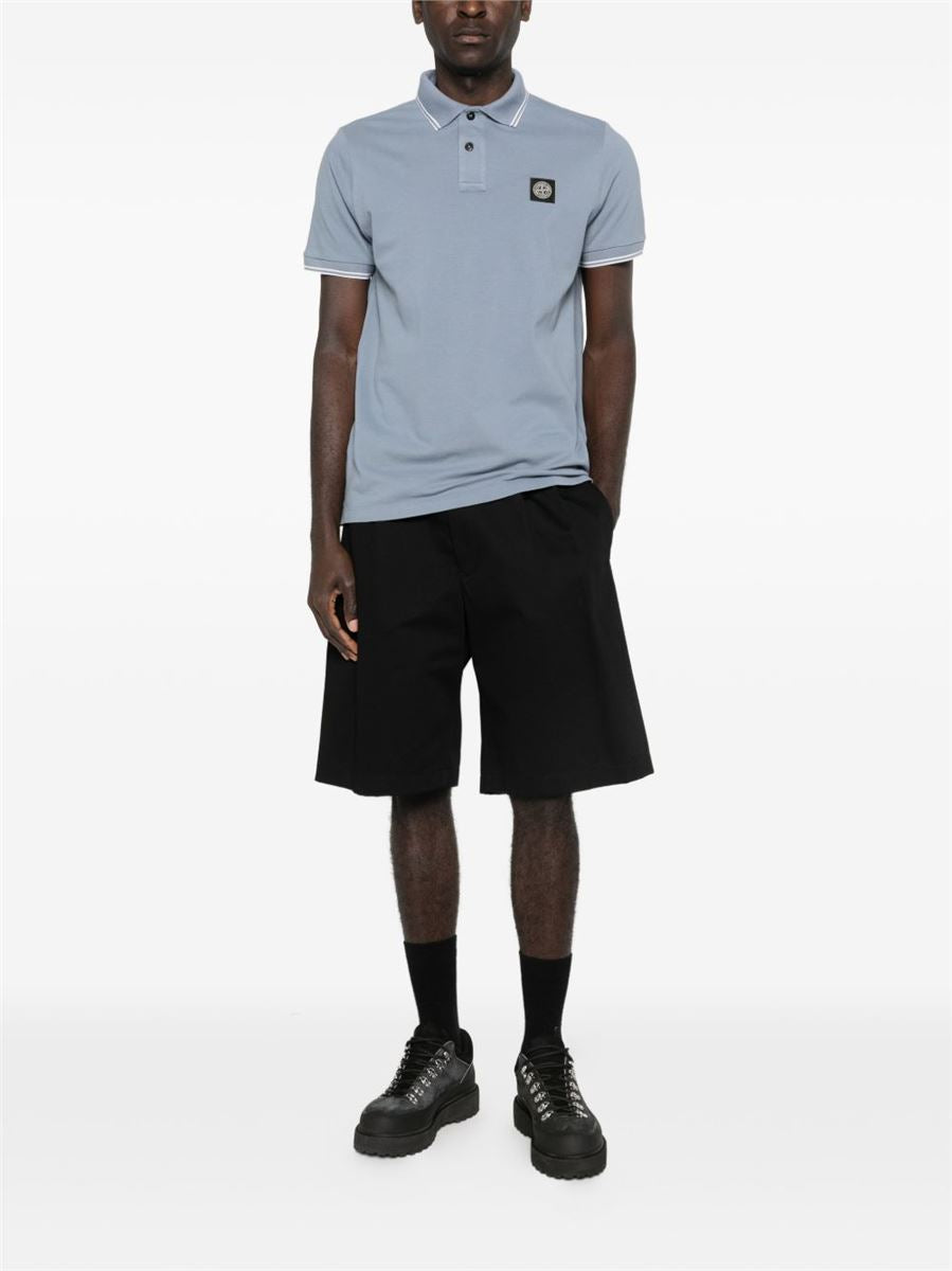 Piqué cotton polo shirt-STONE ISLAND-Verso