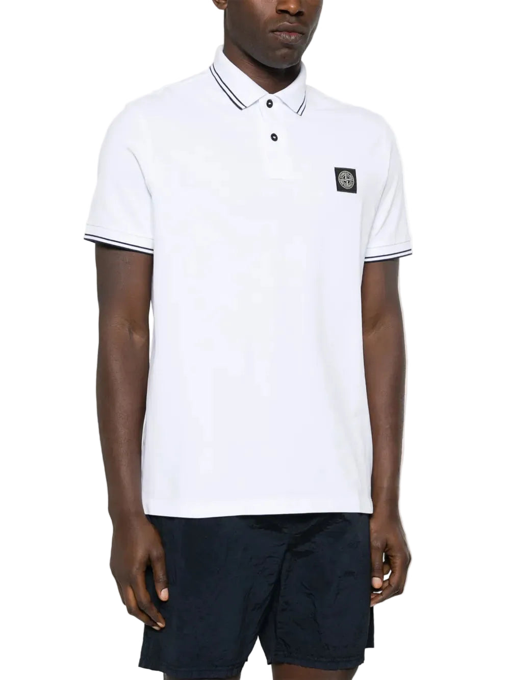 Piqué cotton polo shirt-STONE ISLAND-Verso