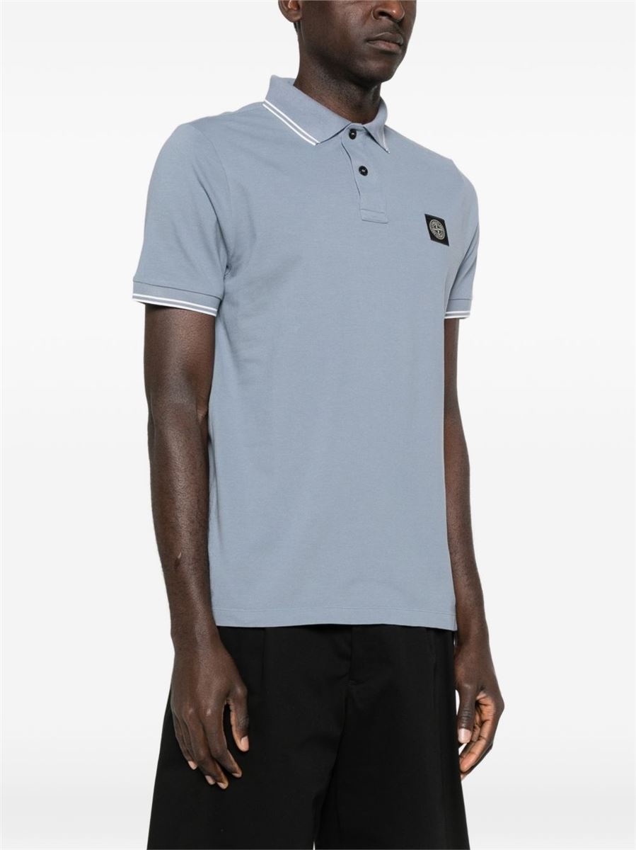 Piqué cotton polo shirt-STONE ISLAND-Verso